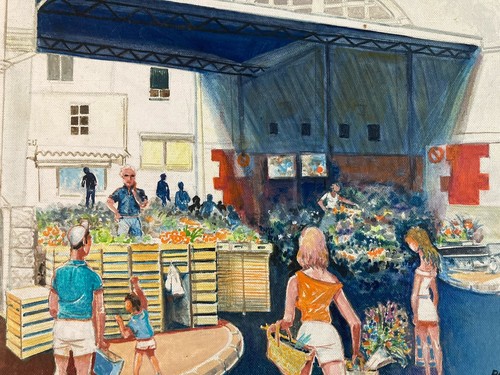 Belle peinture huile - huile, carton