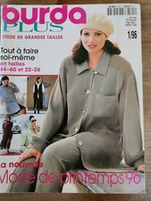 MAGAZINE BURDA VINTAGE GRANDE TAILLE  MODE PRINTEMPS 1996  TAILLE DU 44 AU 60