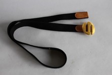 HERMES ceinture cuir et coton noir accessoires mode LUXE (30854)