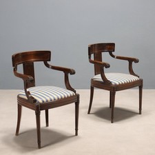 Fauteuils Anciens Noyer Gravé