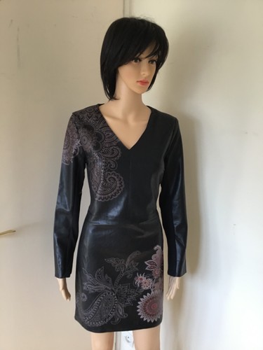 Robe mini noire cuir 38 - noire,