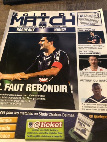 Programme bordeaux v - )), nancy
