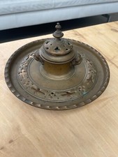 Ancien grand encrier en bronze tête de lion d'époque Napoléon III