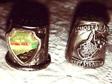 Vtg Pewter Thimbles Souvenir