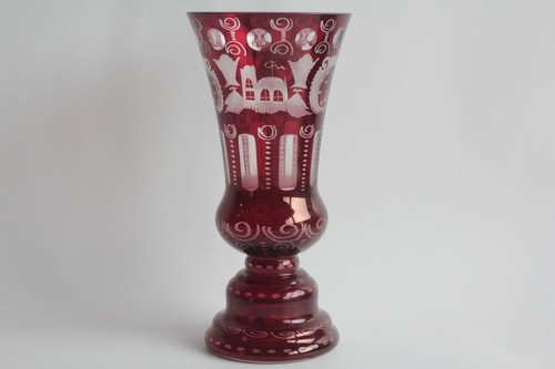 Vase cristal rouge bohème - vase,