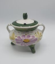 Pot En Céramique De Bassano Blanc Fleurs Rose Et Jaune