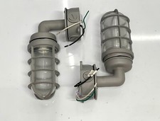 Paire de 2 appliques murales extérieures nautiques en métal aluminium ancien ...