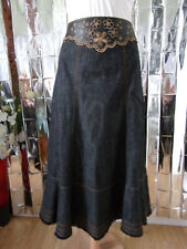 Jupe KENZO (Authentique) noire en Denim et cuir marque taille 38 Comme neuve