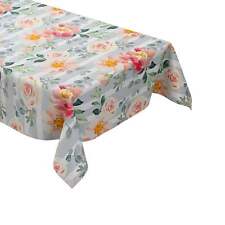 Nappe de Table en Toile Cirée Marqué Roses Fleurs Rayé M19626 Carré Rond Oval