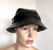 bob vinyl noir chapeau 53cm look rétro 677!