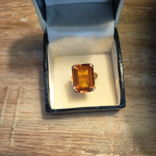 Bague carats et citrine - 18,