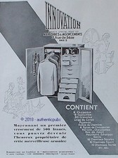PUBLICITE INNOVATION MALLE ARMOIRE PORTE HABITS CHAPEAU SIGNE ARNOLD DE 1929 AD