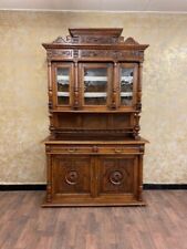 Vitrine Gründerzeit Console Braun Style Rustique Ancien Massif Armoire Buffet