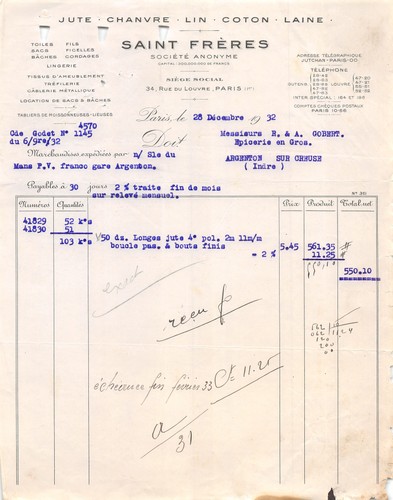 1932 jute chanvre lin coton - jute,