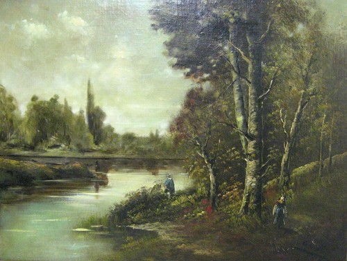 Peinture huile paysage - à,