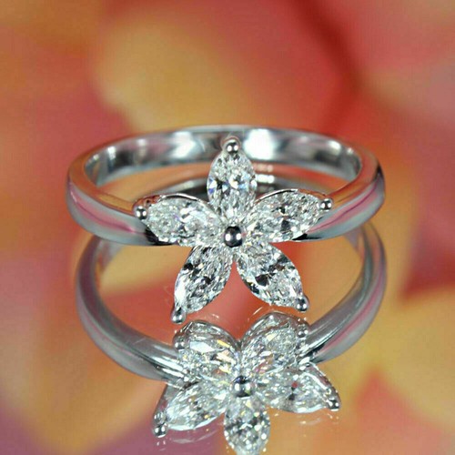 Bague fleur promise ct - bague, 1,00