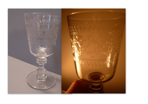 Verre table ancien en - table,