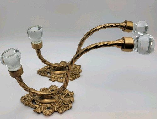 Vintage brass crystal - 2,