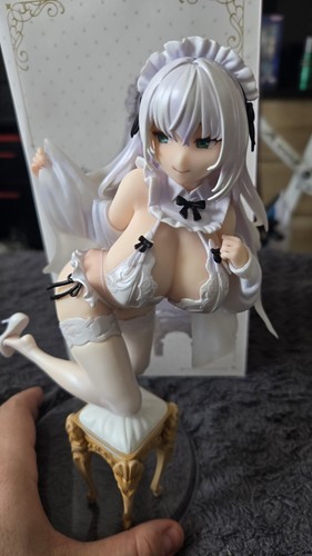 Sexy white hair maid - hair, lingerie