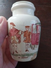 ANCIEN POT A MOUTARDE FELIX POTIN FAIENCE DE LUNEVILLE LE DEPART DEBUT XXeS 