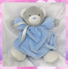 Doudou Peluche Ours Patapouf Plume Bleu Et Gris Kaloo 25 cm