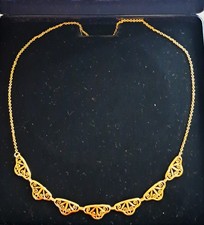 COLLIER DRAPERIE filigranés Plaqué Or 