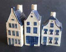 lot x 3  Vintage: maison miniature faïence Delft Dutch House Amsterdam pour KLM