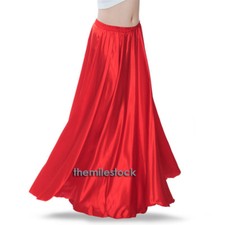 Jupe longue tms rouge satin - longue,