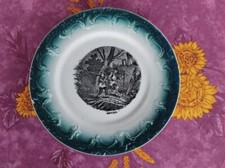 Assiette à Dessert Faïence Pexonne FF Barbotine Mois de L Année Janvier 20,5cm