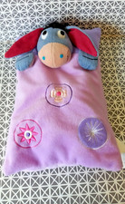 Peluche doudou coussin range pyjama rose bleu mauve Bourriquet Disney 