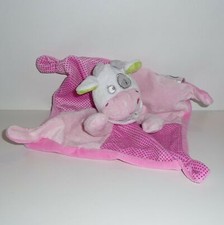 Doudou Vache Mots d'enfants - Rose Blanc