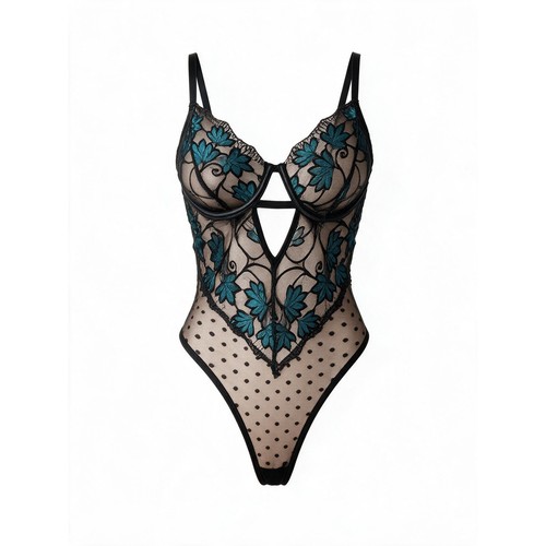 Body dentelle resille - dentelle, noir
