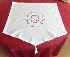 RIDEAU BRISE BISE  BRODE MAIN RICHELIEU LA PAIRE  60CMX60 BLANC