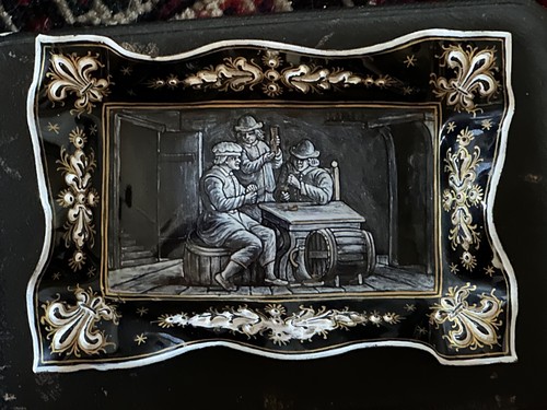 Cendrier émail grisaille - cendrier,