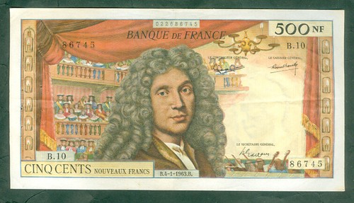 Rare billet 500nf molière - billet,