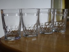 BACCARAT 4 ANCIENS  VERRES LIQUEUR CRISTAL FORME GOBELET CHAUNY ht 5 cm signés