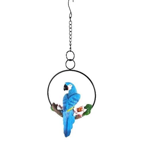Statue perroquet bleu queue - statue,