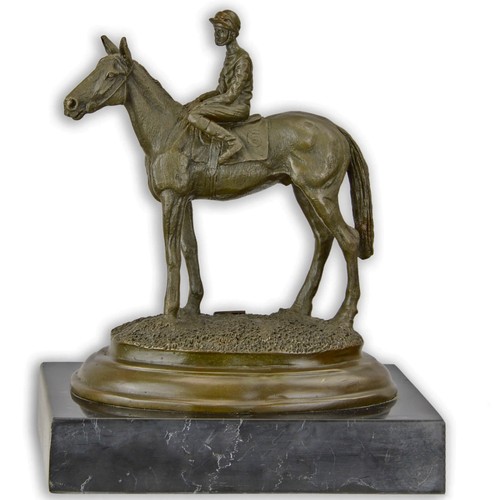 Figure bronze jockey - figure,