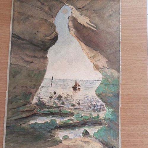Aquarelle voilier etretat - voilier, À