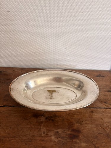 Plat oval metal - , argenté