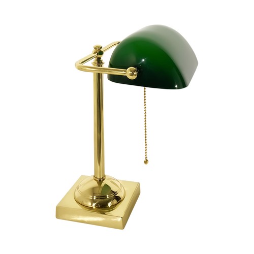 Lampe banquier laiton - lampe, verre