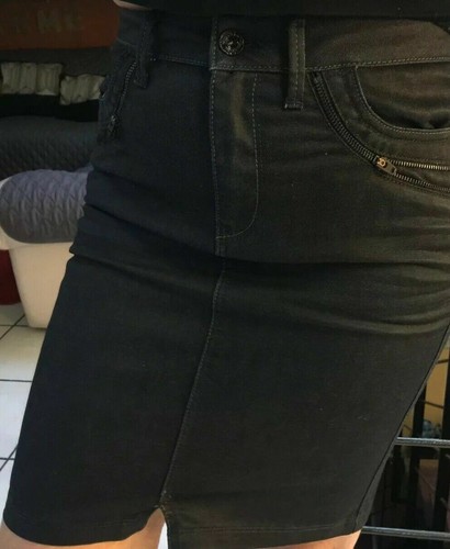 Jupe crayon jean enduite - ,