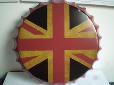 PLAQUE EMAILLEE CAPSULE DRAPEAU ANGLAIS  35 cm