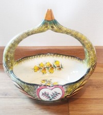 Vintage. Panier/Coupe en Faïence Henriot Quimper. Anses Oies. Très bon état 