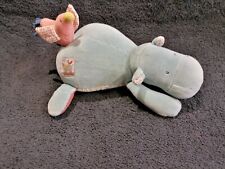 Doudou  peluche hippopotame musical Les papoum  Moulin Roty Etat neuf