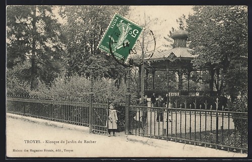 Cpa troyes kiosque jardin - kiosque,