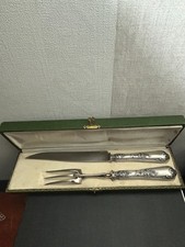 Service Couvert Gigot dans Ecrin avec Manche en Argent Fourré