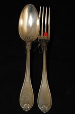 17- Couvert d'Exposition Numéroté Argenterie Catalogue Metal Argenté Fourchette