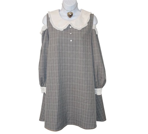 Y2k cold shoulder plaid - y2k,