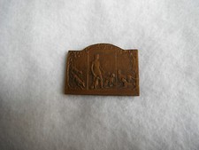 Ancienne médaille en bronze scène de chasse Vènerie par P.Lenoir